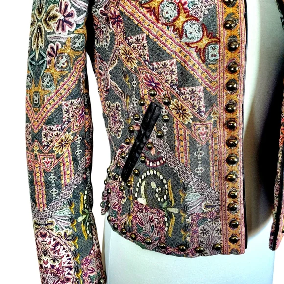 Hemant & Nandita Anthro Embroidered Quilted Studded Jacket - Picture 8 of 13
